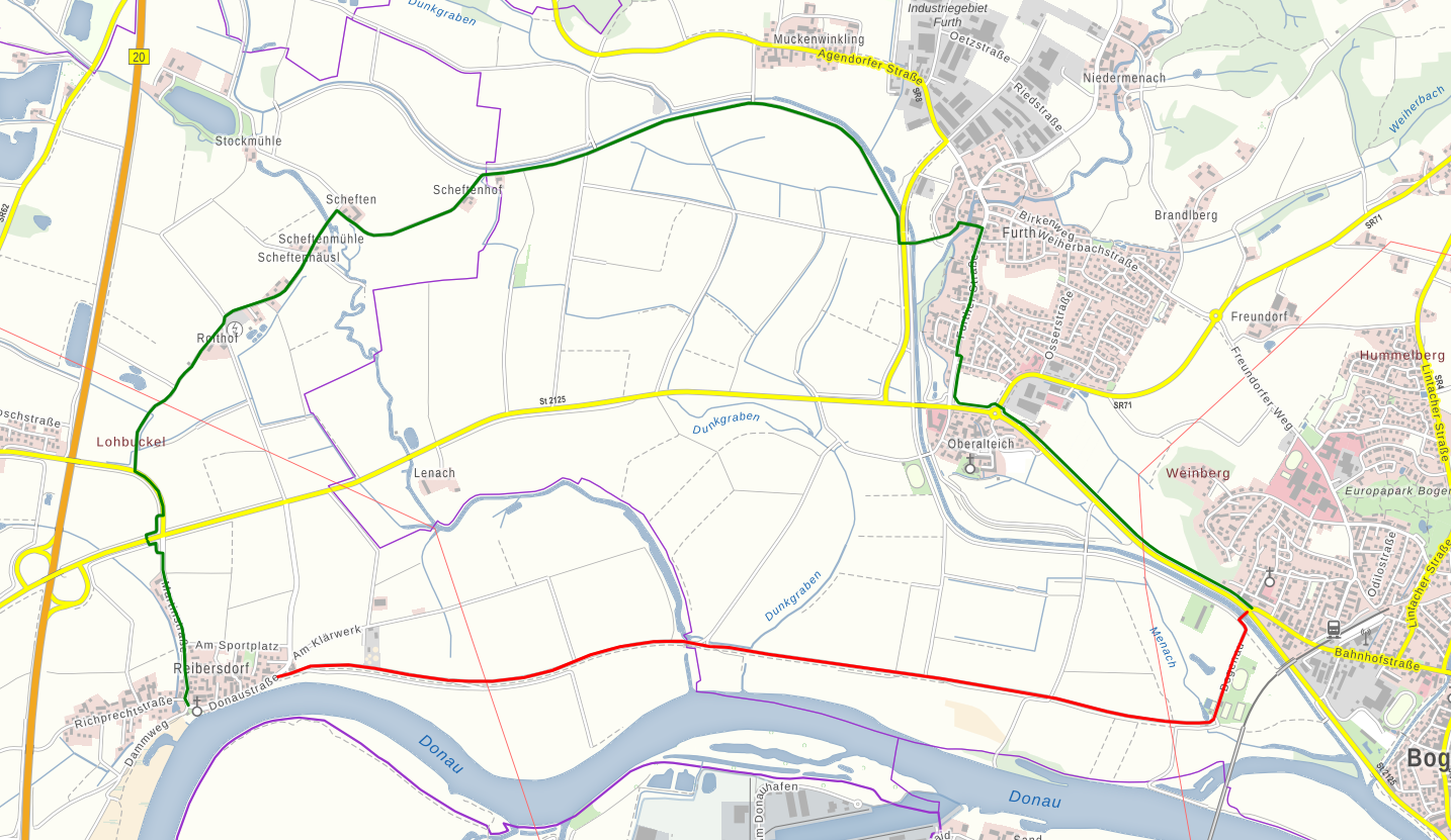 Vollsperrung Donauradweg zwischen Reibersdorf und Bogen 